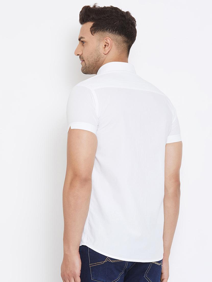white solid casual shirt - 17663269 - Zoom Image - 3