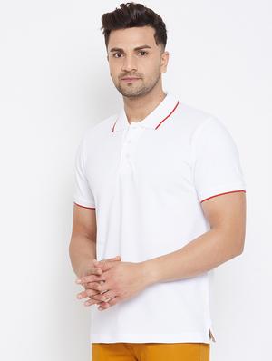 white solid polo t-shirt - 17663278 - Standard Image - 2