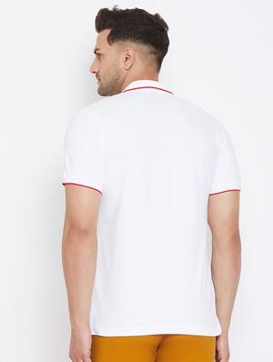 white solid polo t-shirt - 17663278 - Standard Image - 3