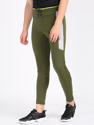 olive green side striped full length track pant - 17663964 - Standard Image - 2