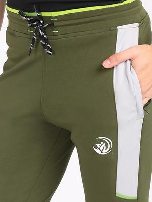 olive green side striped full length track pant - 17663964 - Standard Image - 5