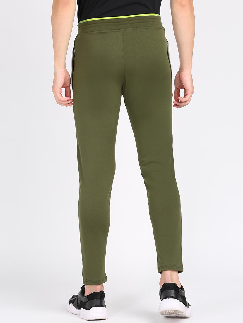olive green side striped full length track pant - 17663964 - Zoom Image - 3