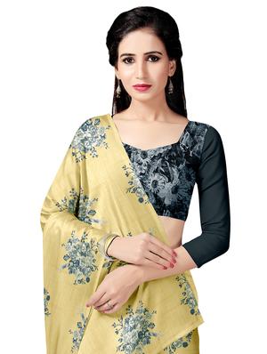 floral printed saree with blouse - 17664497 - Standard Image - 4