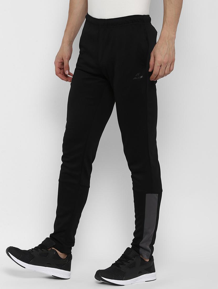 black solid full length track pant - 17665094 - Zoom Image - 2