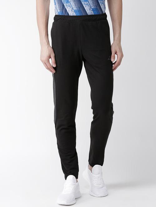 black solid full length track pant - 17665109 - Standard Image - 1