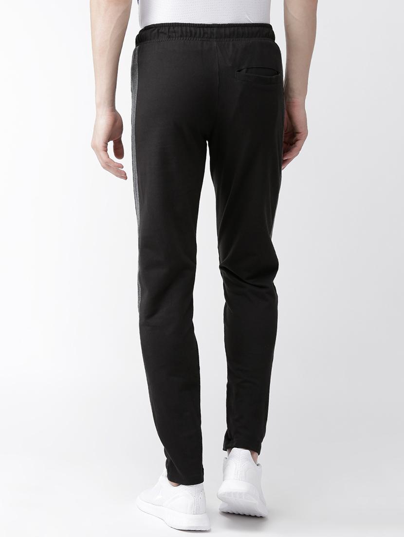 black solid full length track pant - 17665109 - Zoom Image - 2