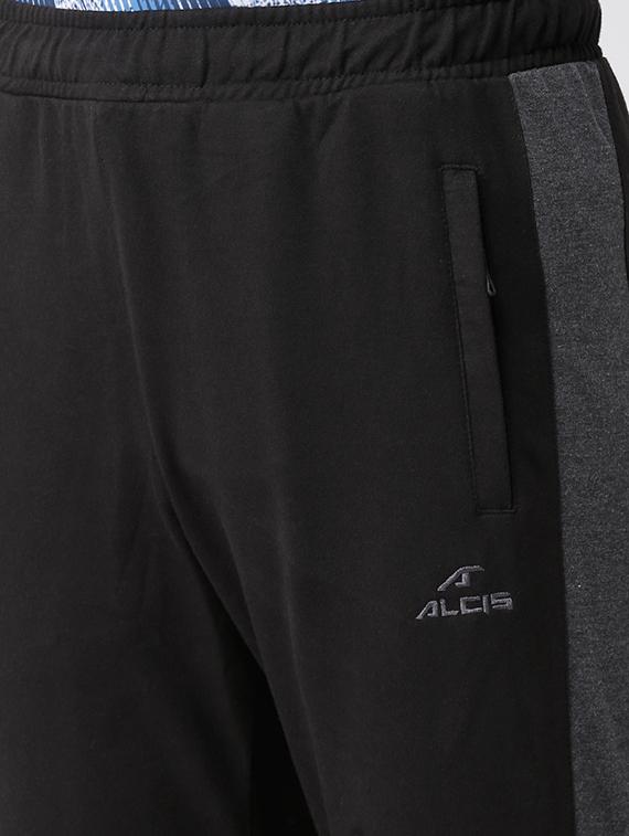 black solid full length track pant - 17665109 - Zoom Image - 4