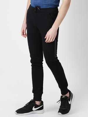 black solid full length track pant - 17665128 - Standard Image - 2
