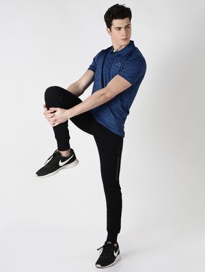 black solid full length track pant - 17665128 - Standard Image - 4