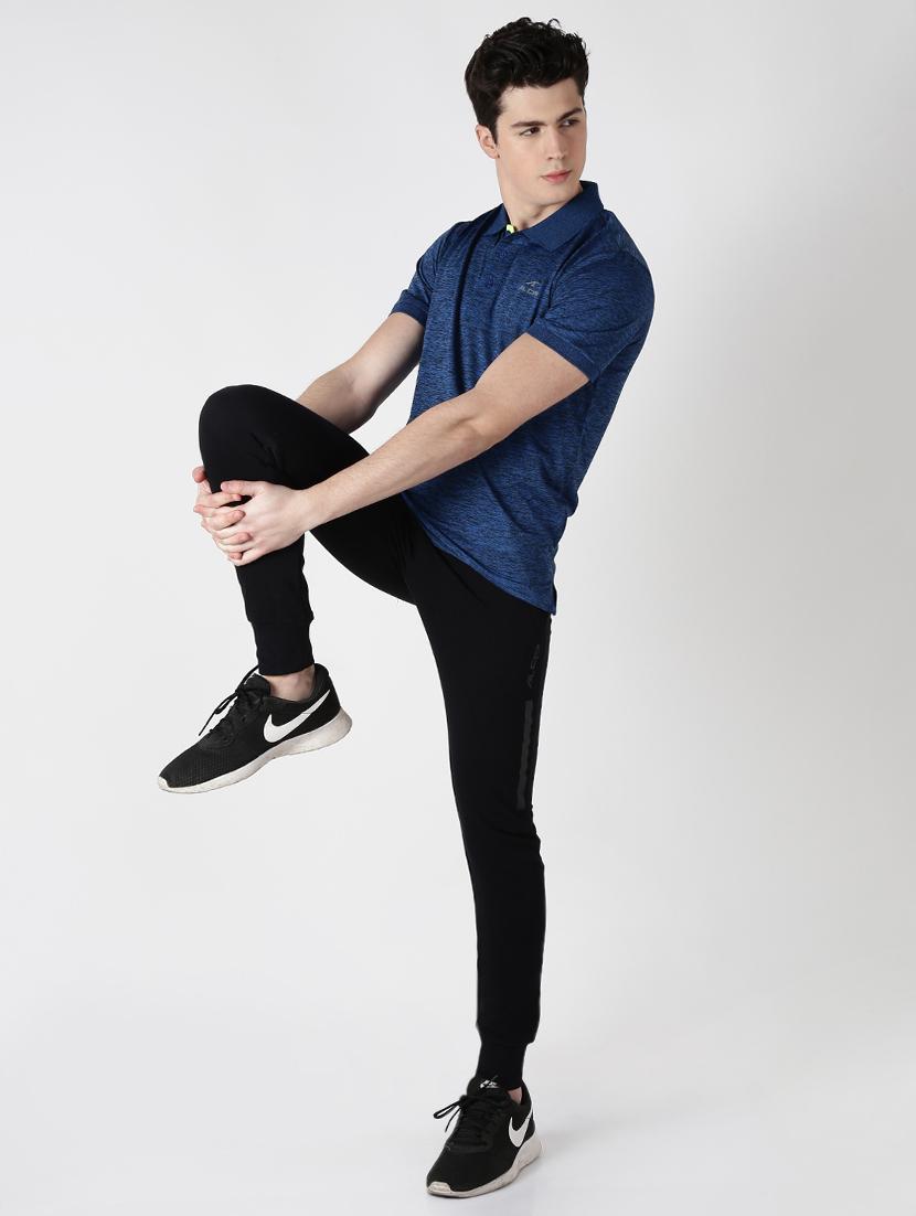 black solid full length track pant - 17665128 - Zoom Image - 4