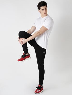 black solid full length track pant - 17665131 - Standard Image - 4