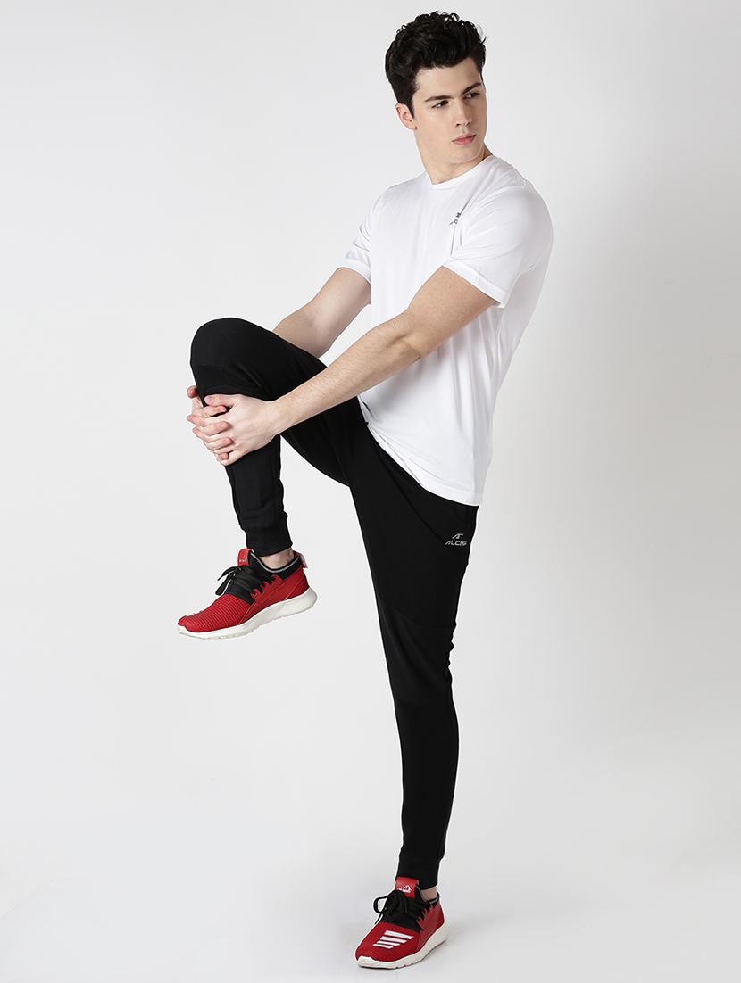 black solid full length track pant - 17665131 - Zoom Image - 4