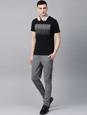 black solid joggers track pant - 17665138 - Standard Image - 4