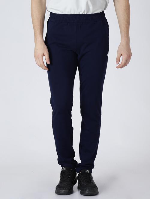 navy blue solid full length track pant - 17665143 - Standard Image - 1