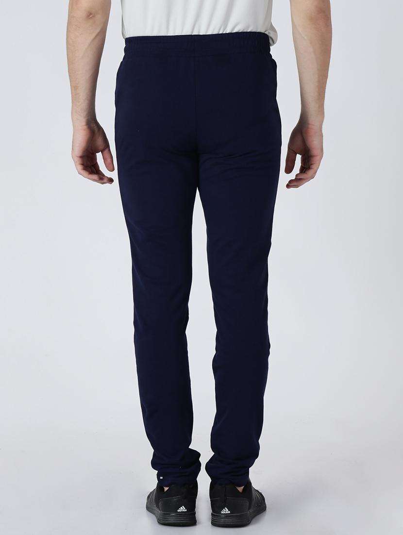 navy blue solid full length track pant - 17665143 - Zoom Image - 3