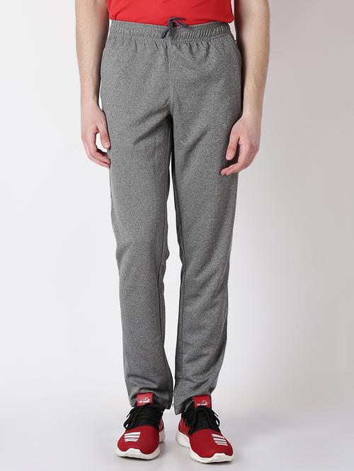grey solid full length track pant - 17665151 - Standard Image - 1