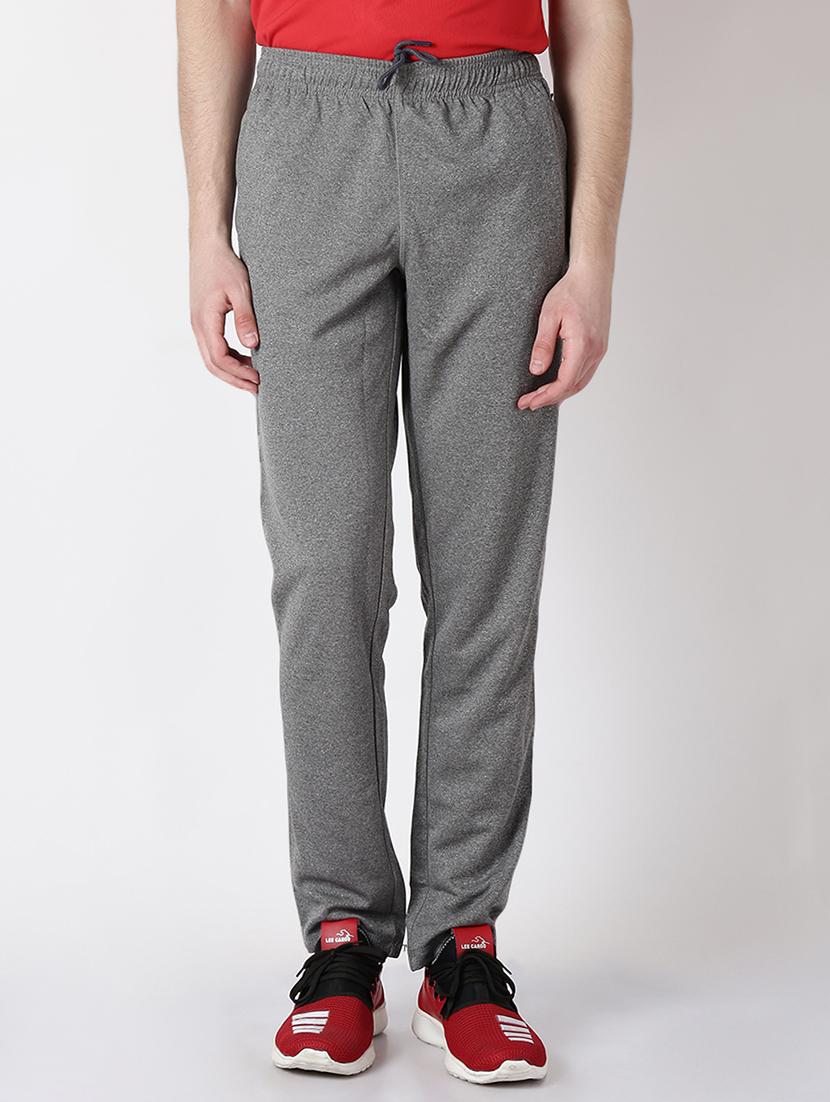 grey solid full length track pant - 17665151 - Zoom Image - 1