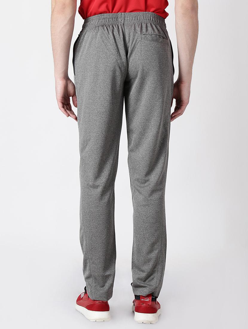 grey solid full length track pant - 17665151 - Zoom Image - 3