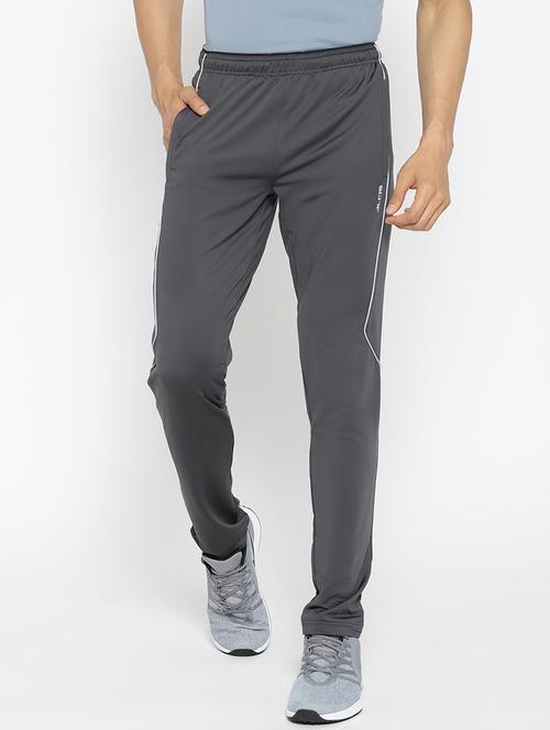 grey solid full length track pant - 17665167 - Standard Image - 1