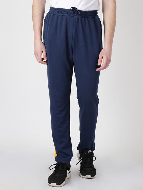 navy blue solid full length track pant - 17665181 - Standard Image - 1