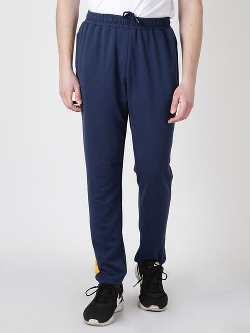 navy blue side striped full length track pant - 17665182 - Standard Image - 1