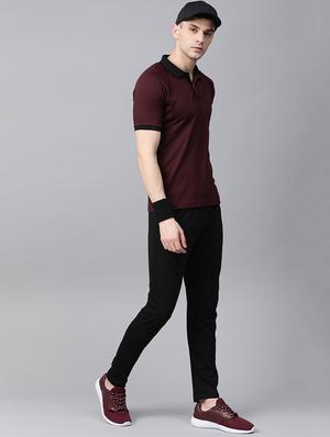 black solid full length track pant - 17665191 - Standard Image - 4