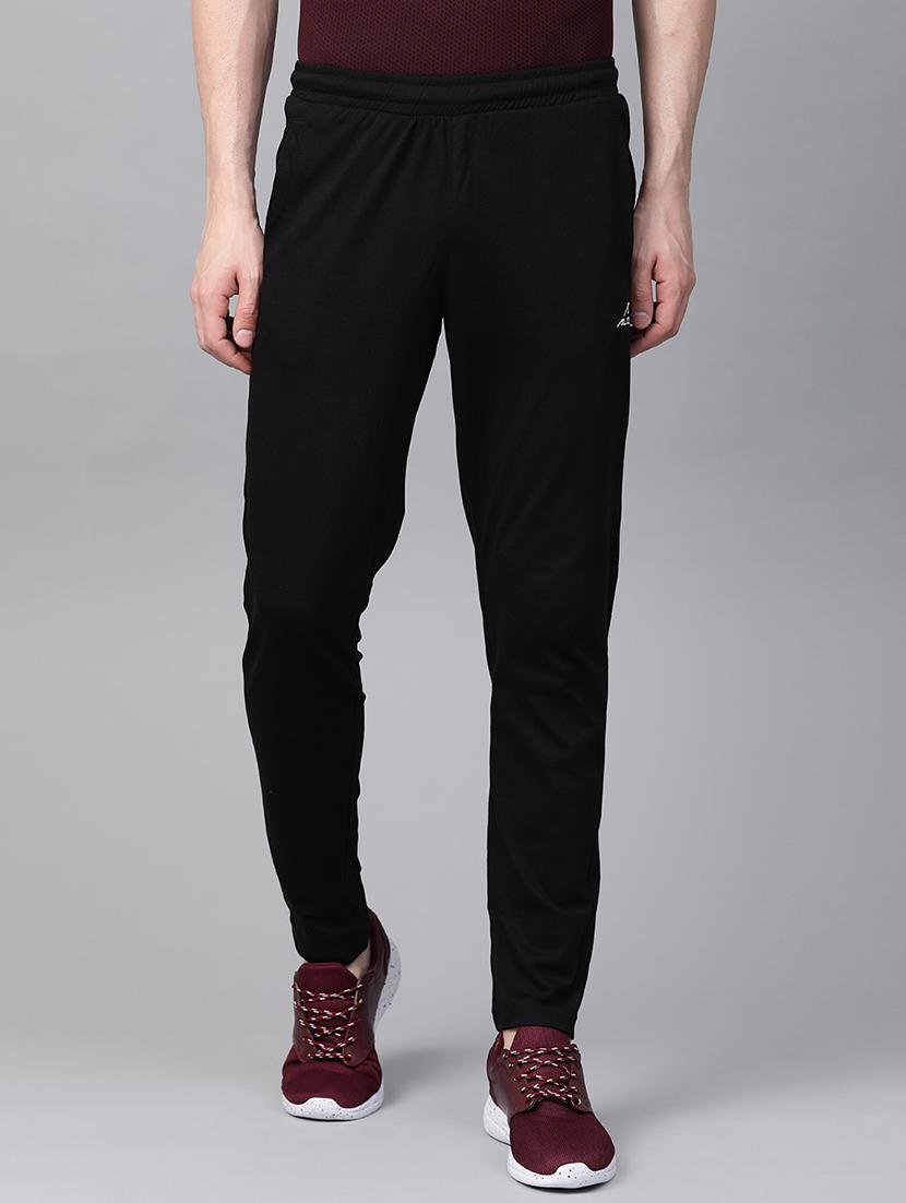 black solid full length track pant - 17665191 - Zoom Image - 1
