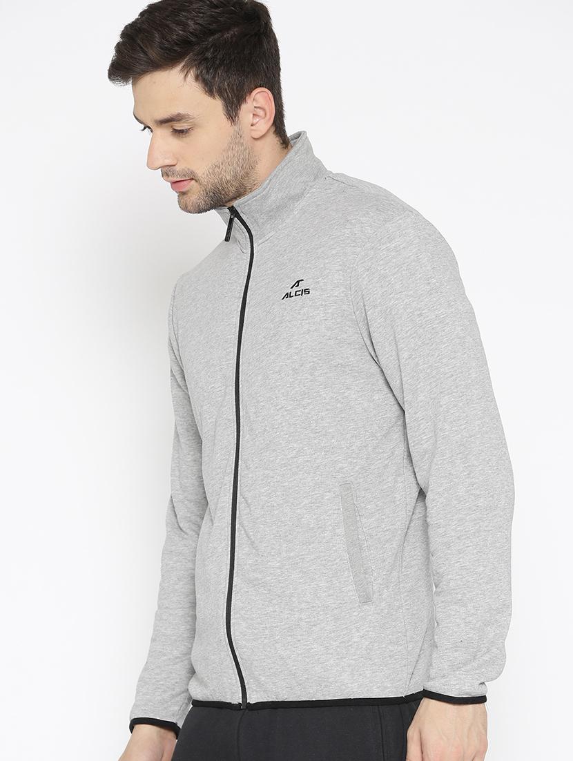 grey solid casual jacket - 17665199 - Zoom Image - 2