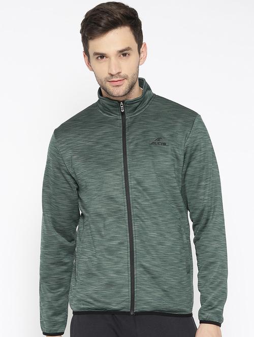 green solid casual jacket - 17665202 - Standard Image - 1