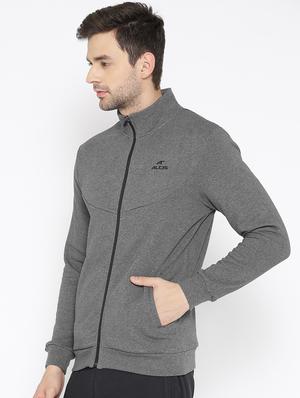 grey solid casual jacket - 17665203 - Standard Image - 2