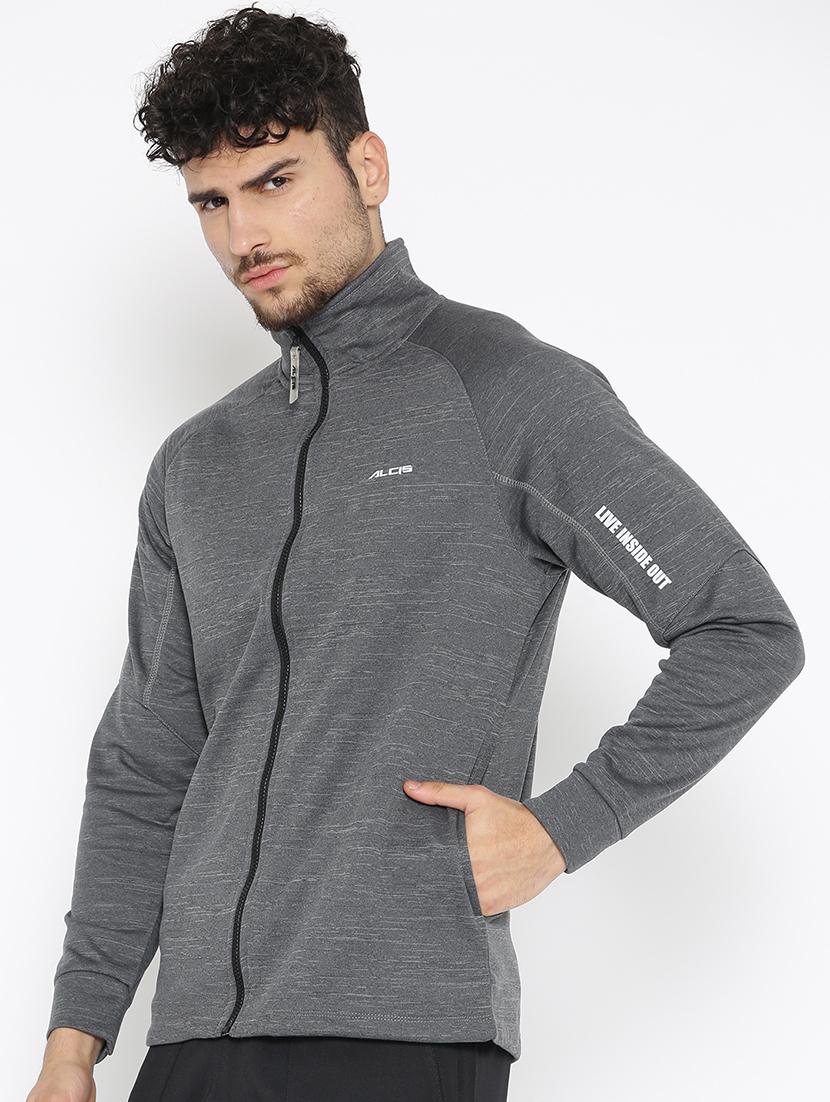 grey solid casual jacket - 17665204 - Zoom Image - 2