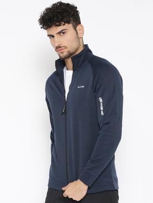 navy blue solid casual jacket - 17665205 - Standard Image - 2