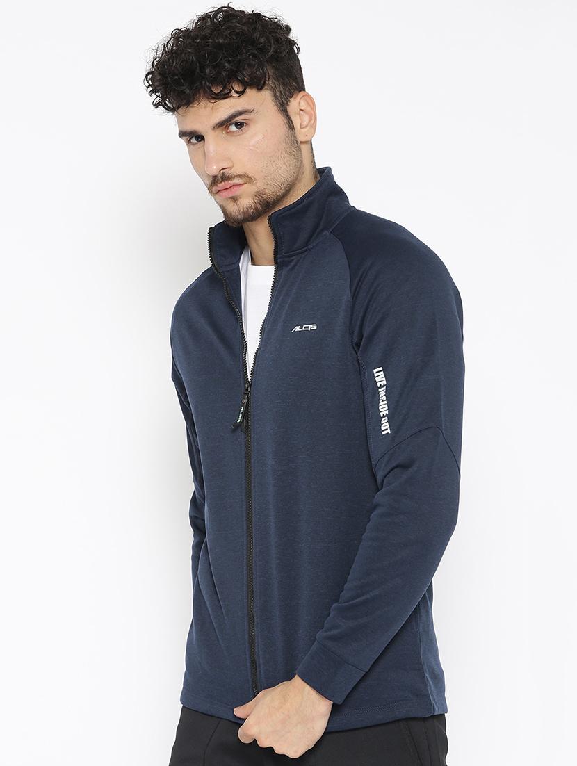 navy blue solid casual jacket - 17665205 - Zoom Image - 2