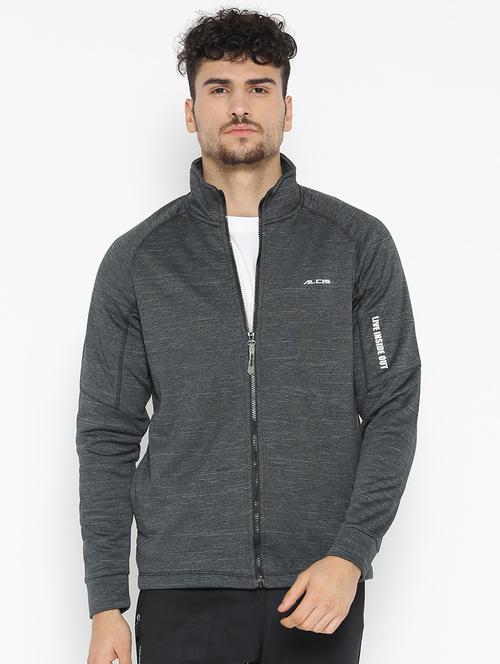 grey solid casual jacket - 17665206 - Standard Image - 1
