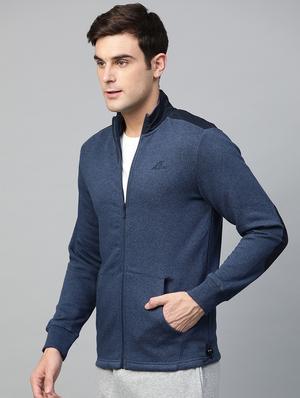 navy blue solid casual jacket - 17665209 - Standard Image - 2