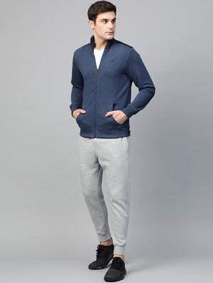 navy blue solid casual jacket - 17665209 - Standard Image - 4
