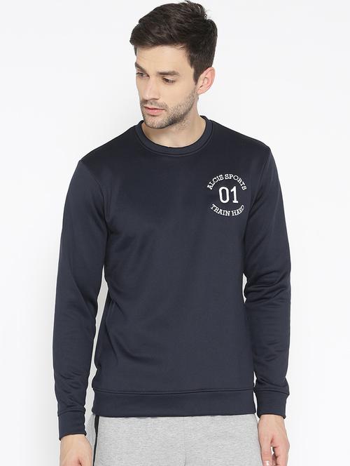 navy blue printed sweatshirt - 17665220 - Standard Image - 1