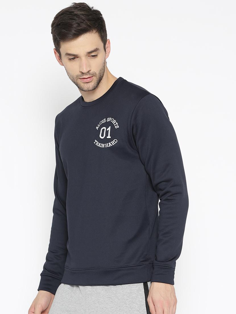 navy blue printed sweatshirt - 17665220 - Zoom Image - 2