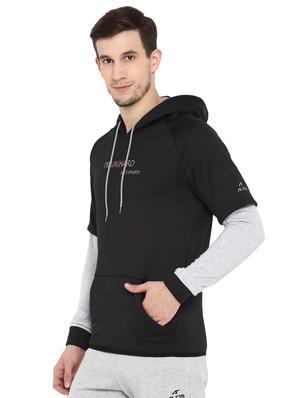 black color block cut & sew sweatshirt - 17665224 - Standard Image - 2