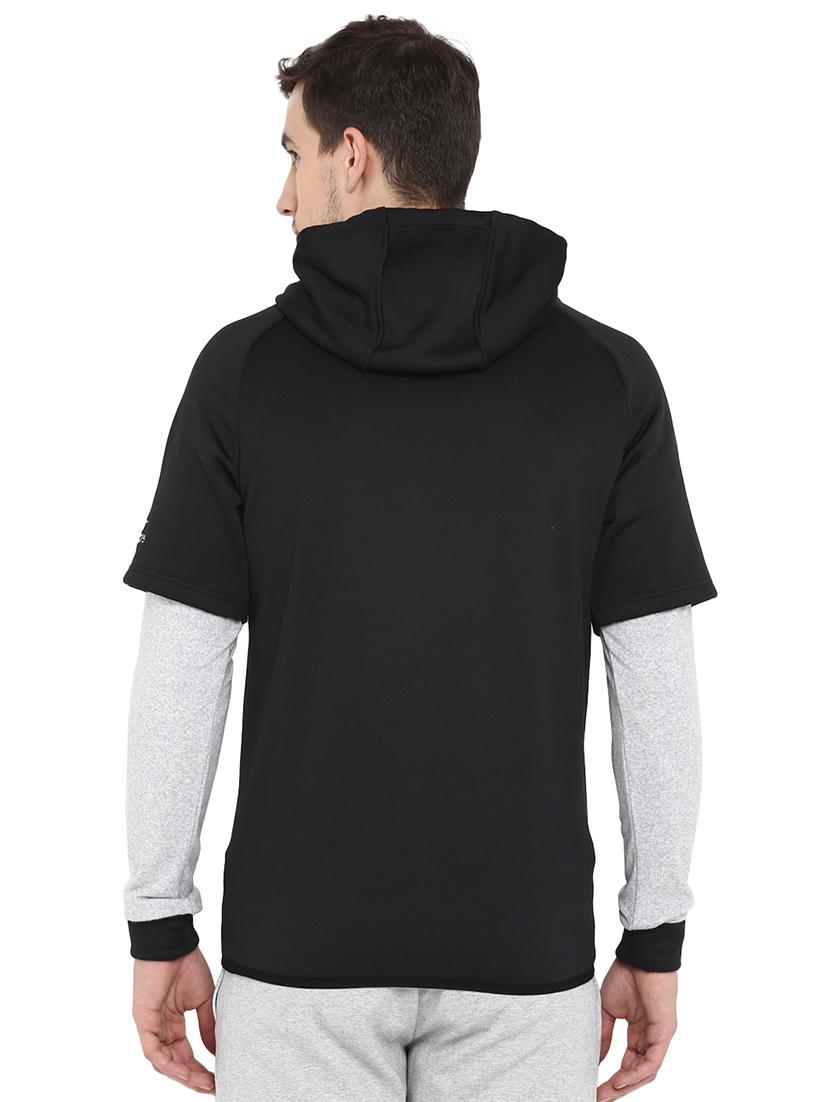 black color block cut & sew sweatshirt - 17665224 - Zoom Image - 3