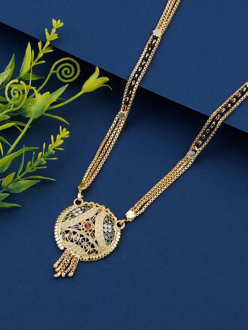 gold beads mangalsutra - 17665287 - Standard Image - 1
