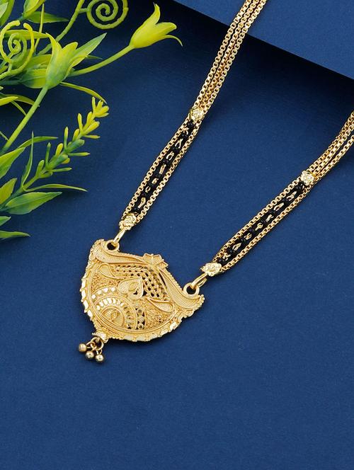 gold beads mangalsutra - 17665288 - Standard Image - 1