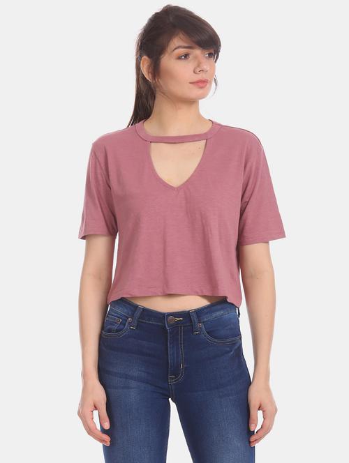 pink cotton regular tee - 17665309 - Standard Image - 1