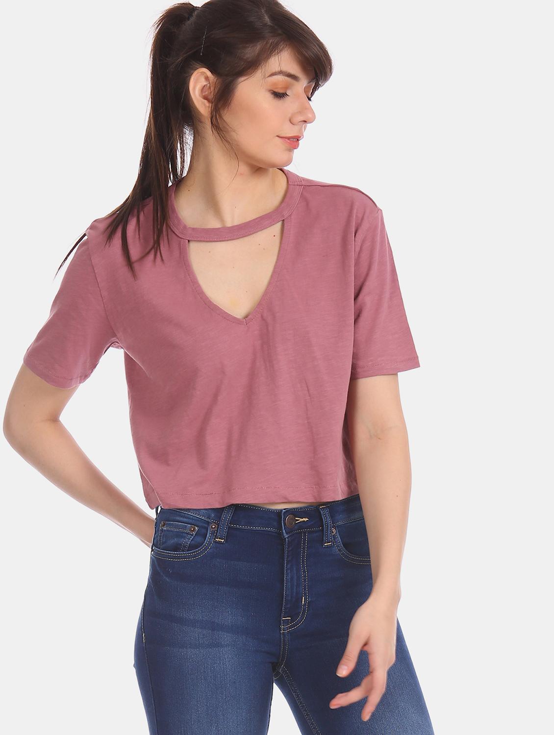 pink cotton regular tee - 17665309 - Zoom Image - 2