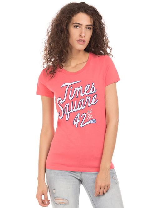 pink cotton regular tee - 17665315 - Standard Image - 1