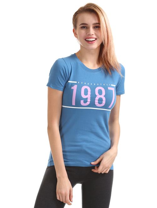 blue cotton regular tee - 17665359 - Standard Image - 1