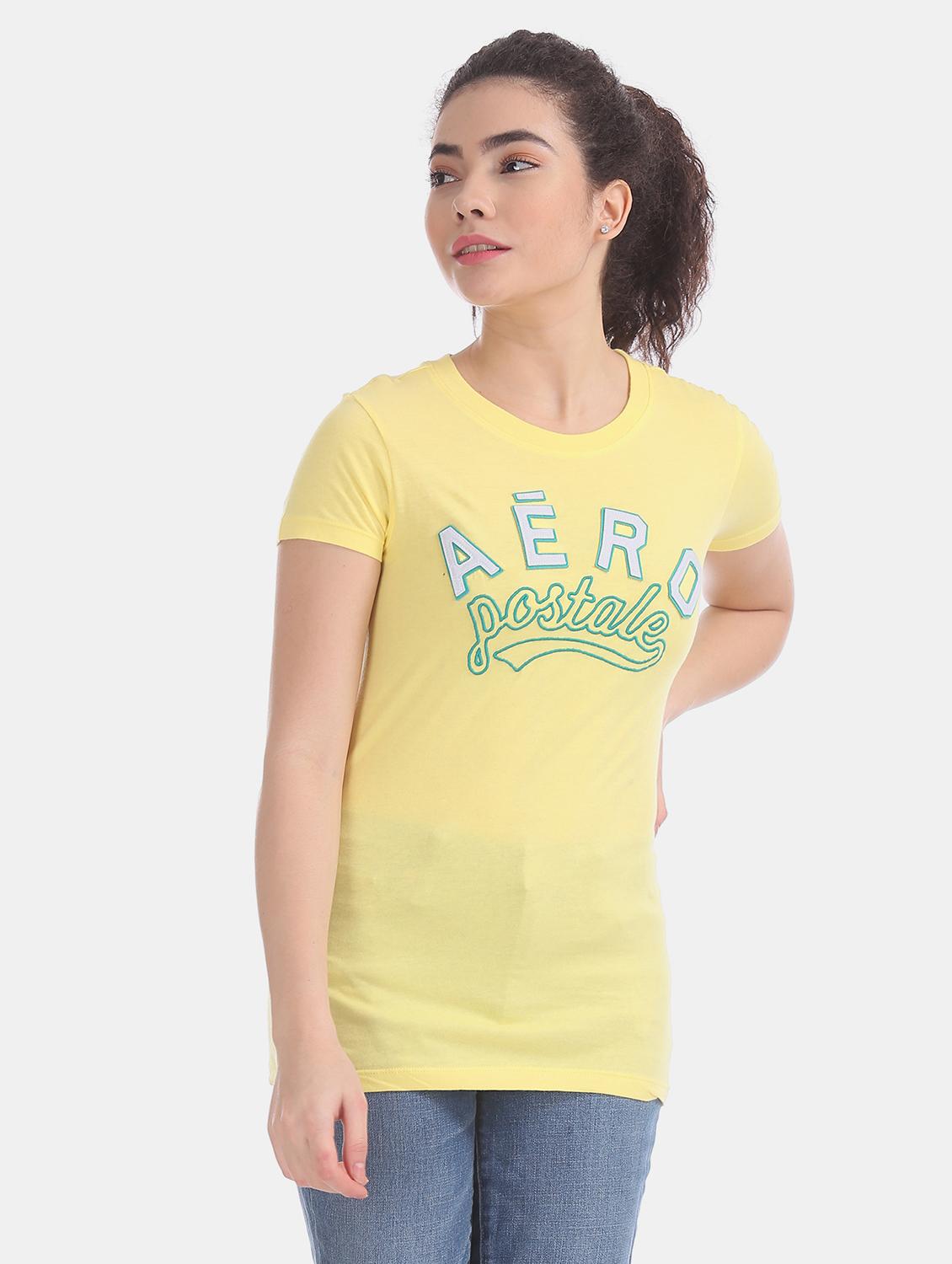 yellow cotton regular tee - 17665363 - Zoom Image - 1