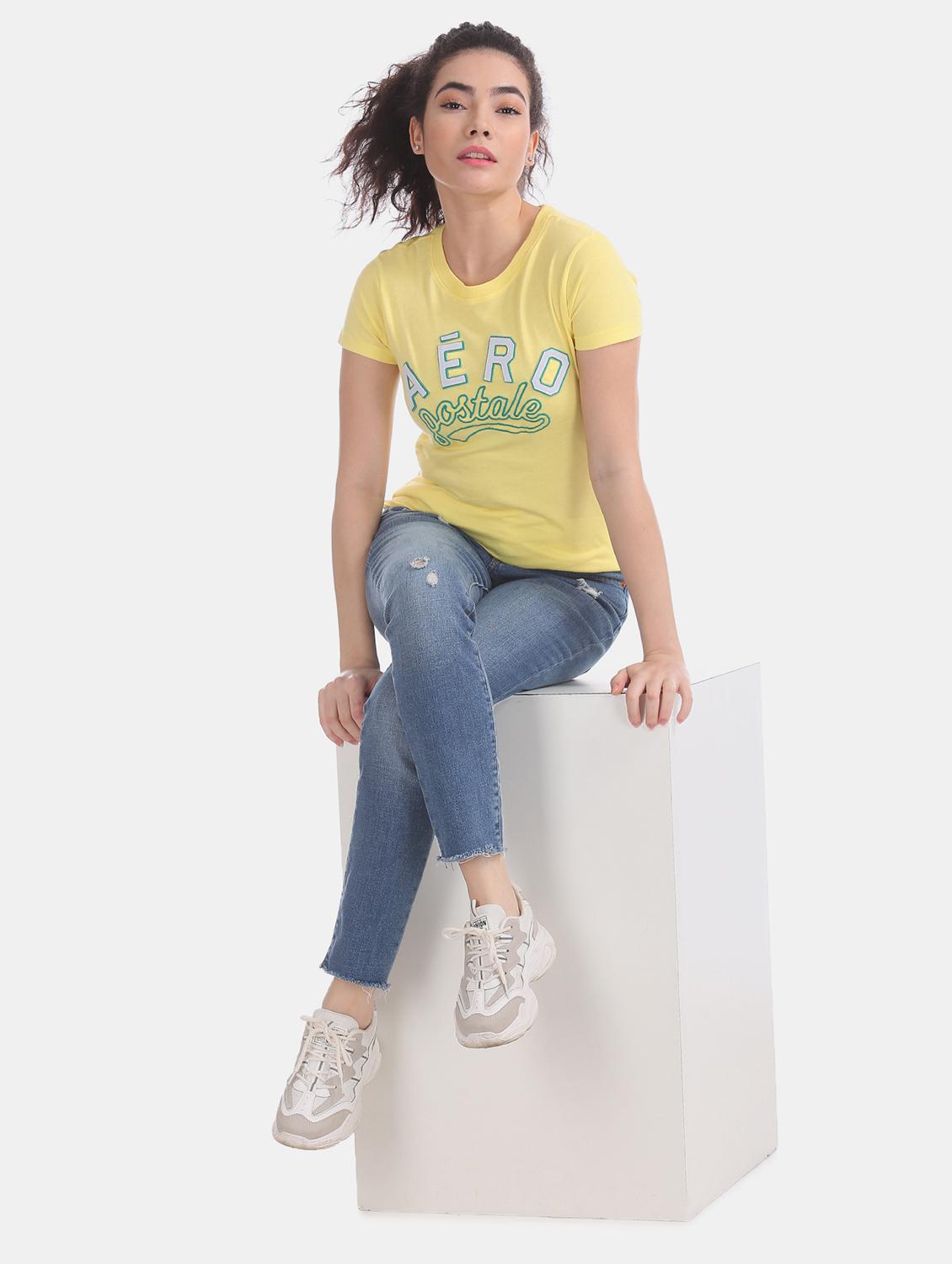 yellow cotton regular tee - 17665363 - Zoom Image - 3