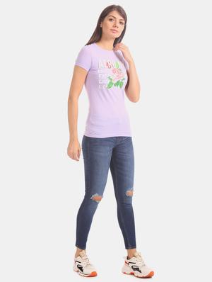purple cotton regular tee - 17665375 - Standard Image - 5