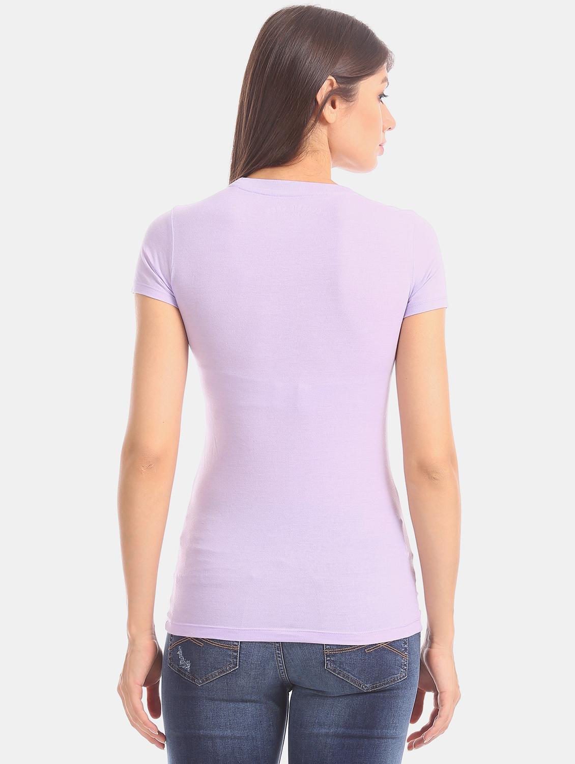 purple cotton regular tee - 17665375 - Zoom Image - 4